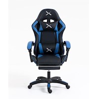Silla Gamer Lyzor con Posapiés SGBLUTWN135A Azul y Negro